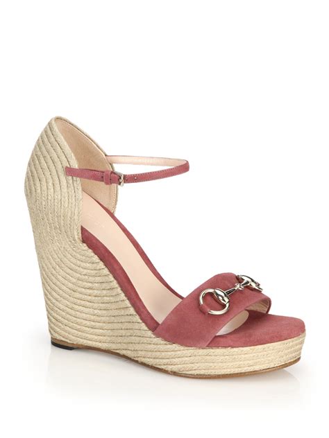 gucci shoes wedge heels|gucci espadrilles wedges pink.